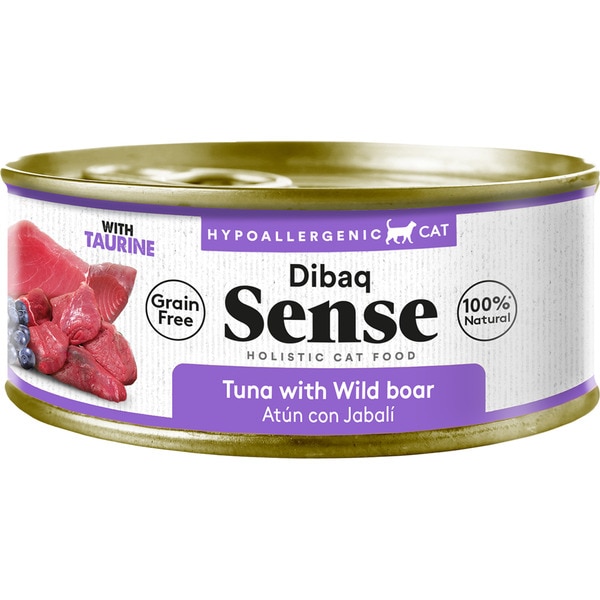Sense Grain Free hypo-allergenic wet cat food with tuna and boar tin 70 g