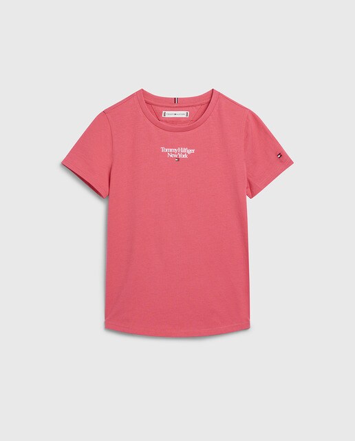 T-shirt fille à col rond et manches courtes