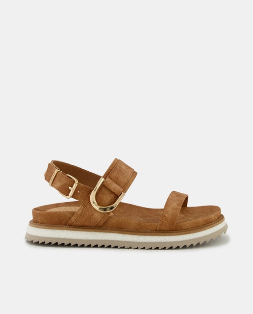 Sandalias de plataforma de mujer con tiras anchas y suela tricolor