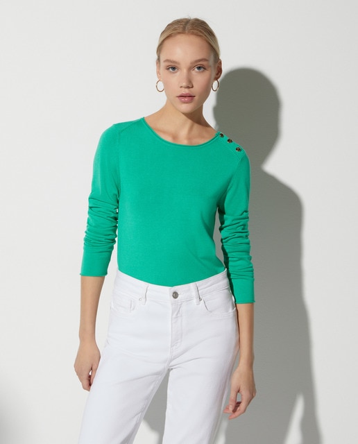 Jersey de mujer con el cuello redondo