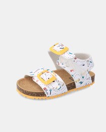 Baby boys' open-toe sandals with an embellished print and buckle fastening