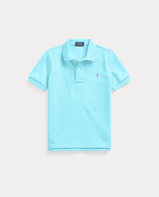 Polo de niño en azul con logo