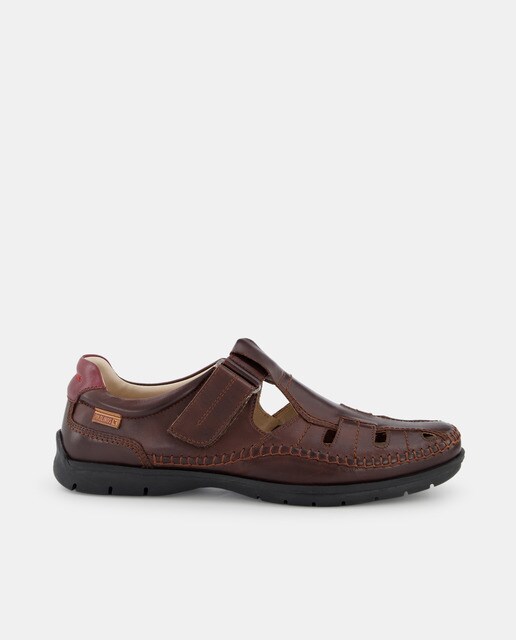 Marbella men's leather sandals with adhesive strap