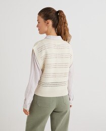 Veste sans manches femme ajourée fine