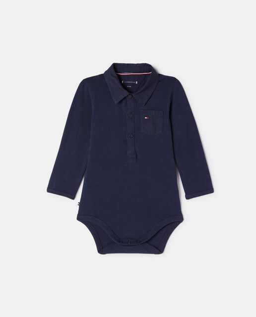 Baby boys' navy blue long-sleeve bodysuit