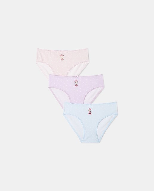 Lot de 3 culottes fille Minnie cœurs