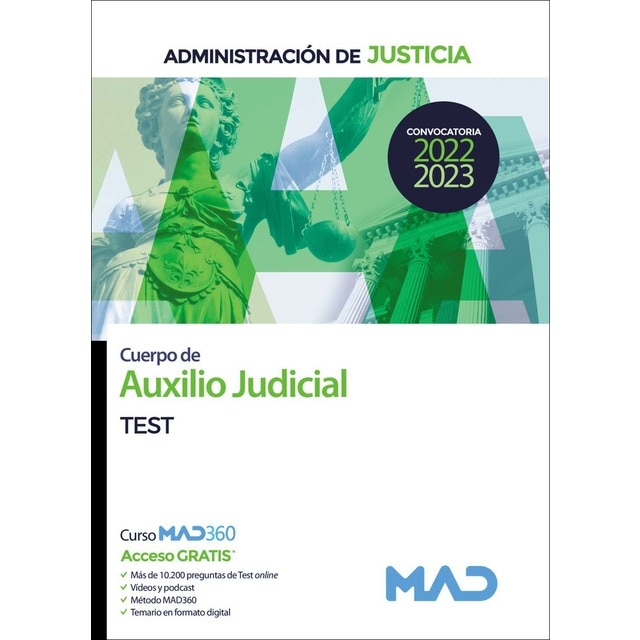 Cuerpo de Auxilio Judicial de la Administración de Justicia. Test (Tapa blanda)