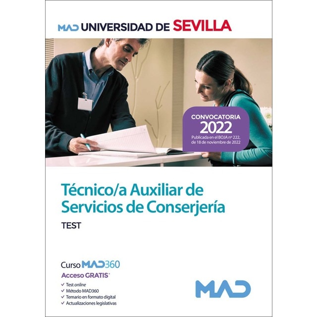Técnico/a Auxiliar de Servicios de Conserjería de la Universidad de Sevilla. Test (Tapa blanda)