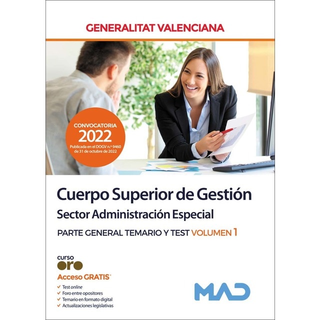Cuerpo Superior de Gestión de la Administración de la Generalitat Valenciana, sector administración vol 1 (Tapa blanda)