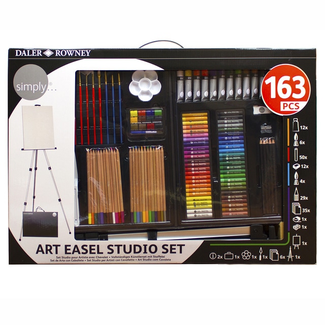 Set de Arte completo 163 piezas con caballete Simply Daler Rowney
