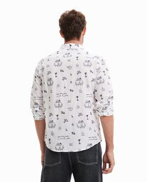 Men's embroidered voile shirt