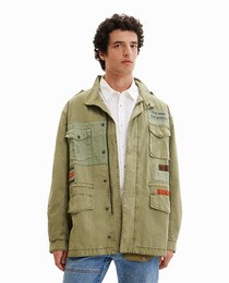 Men's parka with patch