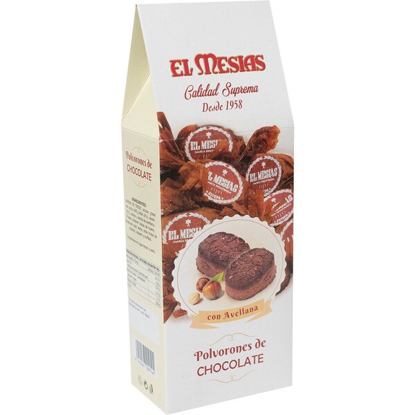 Polvorón-Gebäck Schokoladengeschmack mit Haselnüssen Karton 300 g