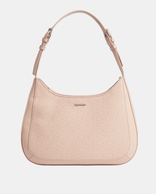 Hobo en beige con estampado de logos