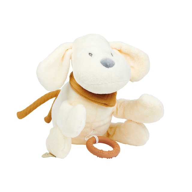 Nattou – Peluche musical velour perrito Charlie Nattou vainilla.