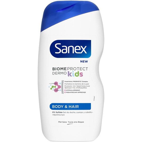 SANEX Cuidado Experto Kids gel de ducha frasco 475 ml para cuerpo y cabello