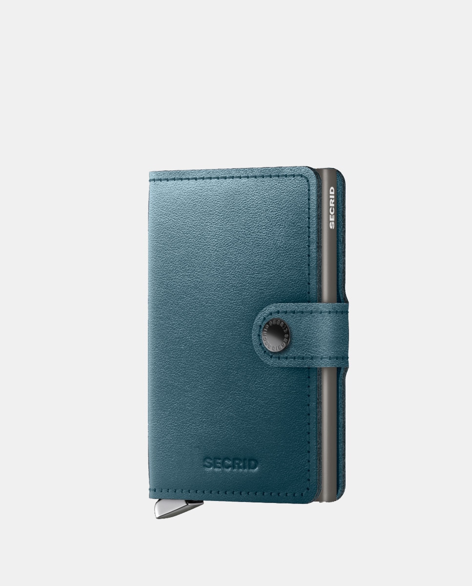 Blue leather card holder with RFID protection · Men's fashion · El