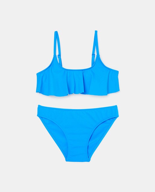 Bikini fille uni avec volant