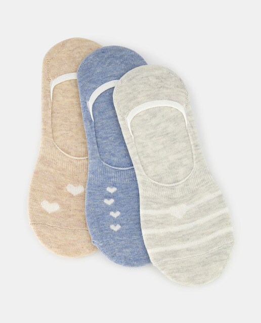 Lot de trois paires de chaussettes invisibles