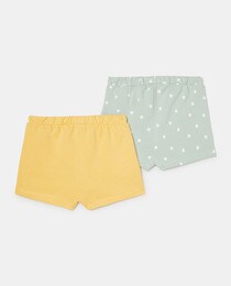 Pack of baby girls' printed and plain-coloured Bermuda shorts