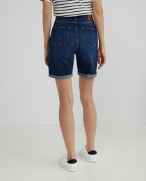 Short uni en jean femme