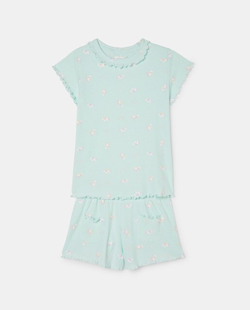 Pyjama short fille licornes