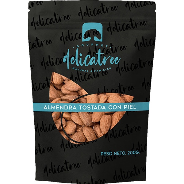 DELICATREE almendras tostadas con piel bolsa 150 g