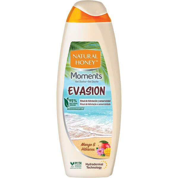 NATURAL HONEY gel de baño Moments Evasion con mango & Hibisco frasco 600 ml