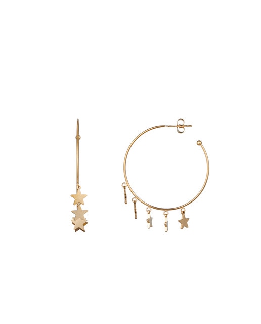 Pendientes Aros Estrellitas Gold