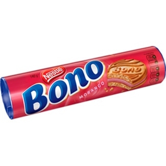 Nestlé Bono Bolachas Recheadas de Morango embalagem 90 g