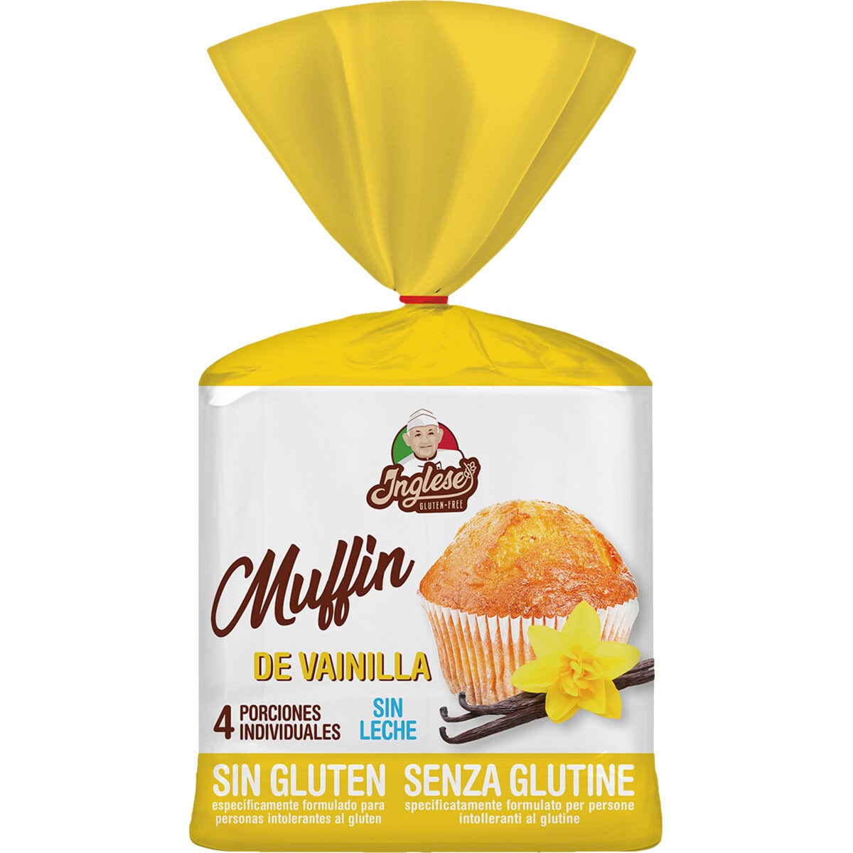 Muffin de vainilla sin gluten y sin leche 4 unidades bolsa 200 g