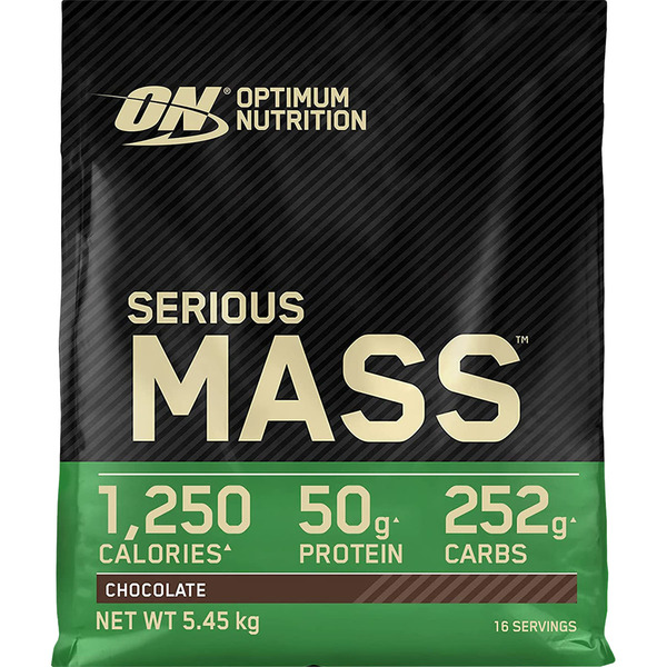 OPTIMUM NUTRITION Serious Mass bebida en polvo con proteínas y carbohidratos sabor chocolate envase 5.443 kg