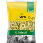 feine Manzanilla-Oliven in Scheiben 3er-Pack Taschen 50 g netto Abtropfgewicht