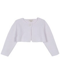 Baby girls' short garter stitch cardigan