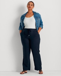Plus size women's wide-leg linen trousers · Women's fashion · El Corte  Inglés