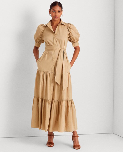 Robe-chemisier en coton mélangé