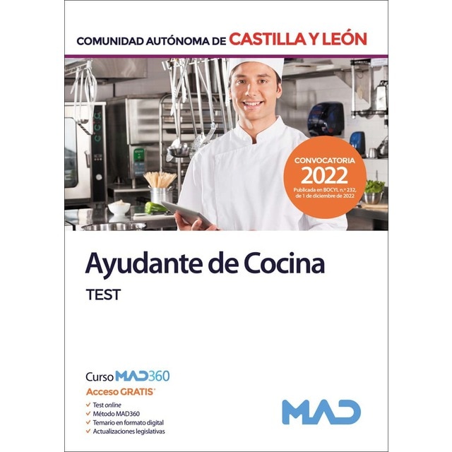 Ayudante de Cocina de la Administración de la Comunidad de Castilla y León. Test (Tapa blanda)