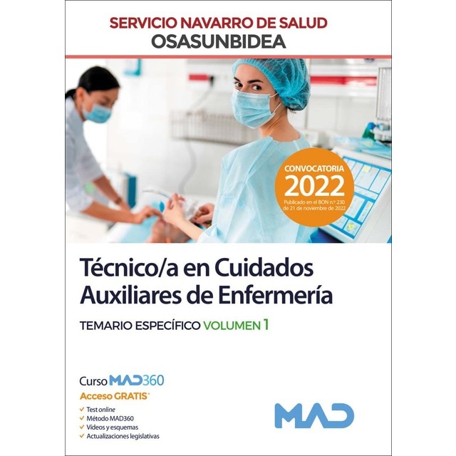 Técnico en Cuidados Auxiliares de Enfermería del Servicio Navarro de Salud-Osasunbidea. Temario espe VOL 1 (Tapa blanda)