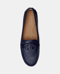 Brynn women's leather moccasin with logo detail