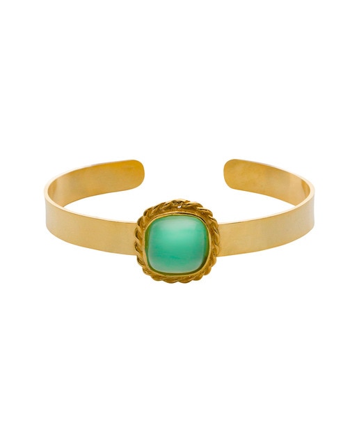 Brazalete Luxury Square Nudo Jade Gold