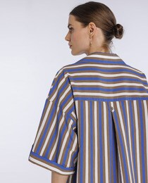 Multicoloured stripe print kaftan
