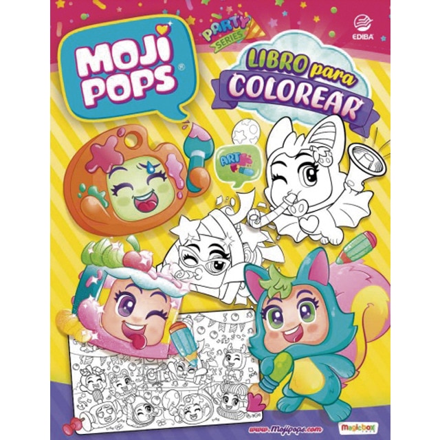 Libro para colorear Moji Pops Serie Party - España (Tapa blanda)