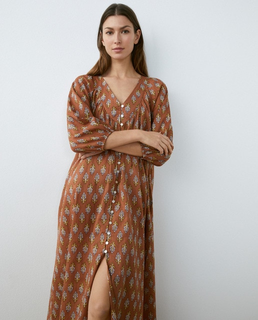 Vestido largo estampado