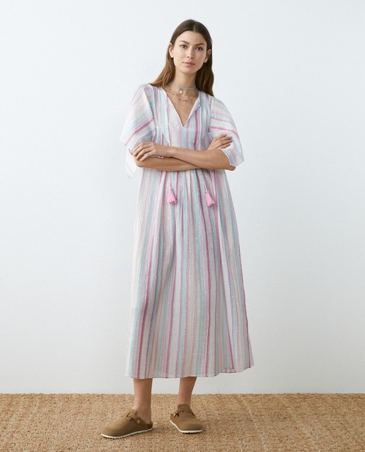 Vestido túnica largo estampado
