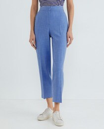 Pantalon effet chiné uni femme