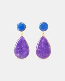 Women's natural stone teardrop earrings