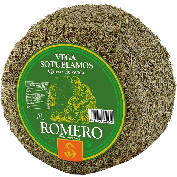 VEGA SOTUELAMOS queso añejo envejecido de oveja mini al romero elaborado con leche pasteurizada pieza 980 g