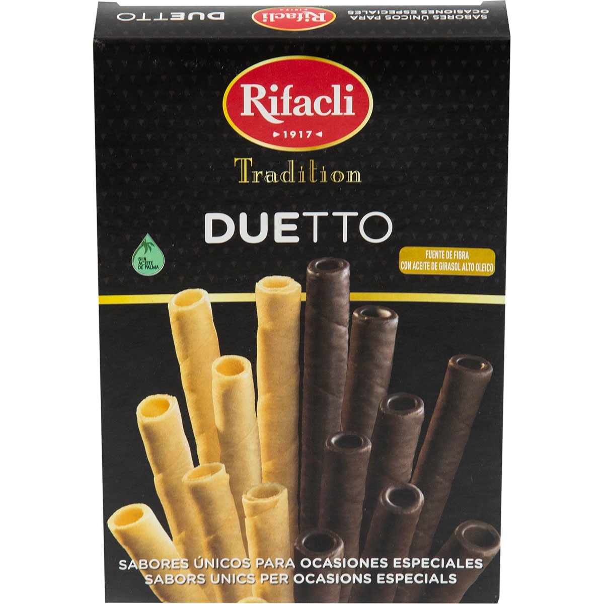Duetto barquillos tradicionales y al cacao sin aceite de palma