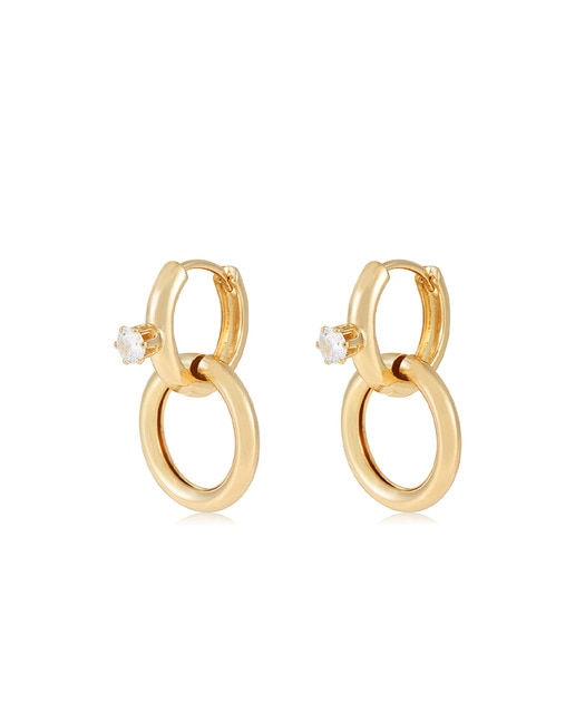 Pendientes aros Zirconium Gold