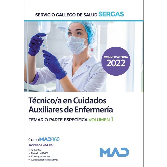 Técnico/a en Cuidados Auxiliares de Enfermería del Servicio Gallego de Salud (SERGAS). Temario VOL 1 (Tapa blanda)
